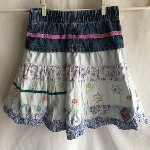 Naartjie Tiered Flower Skirt Girls sz XS 3 Blue